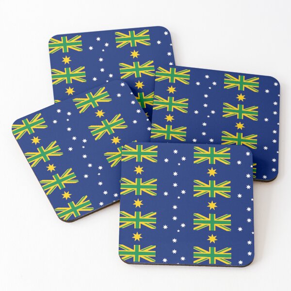 Item preview, Australia Sport Flag Green and Gold. Edition with white Southern Cross golden federation star designed and sold by Kangaroo Sun.