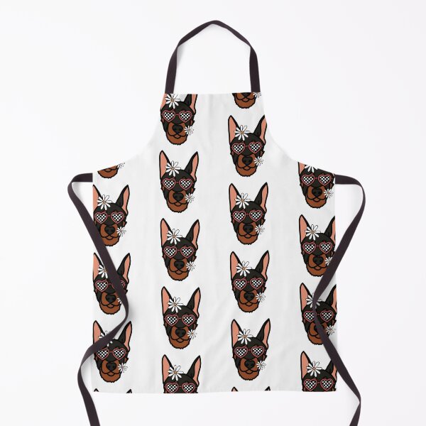 Item preview, Beauceron Retro Dog with Heart Shaped Checkered Glasses and White flowers designed and sold by MrsCreative1.