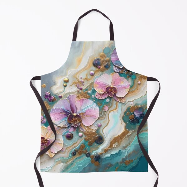 Item preview, Acrylic Pour Art With Pink Orchids Floral  designed and sold by fitnesstee.