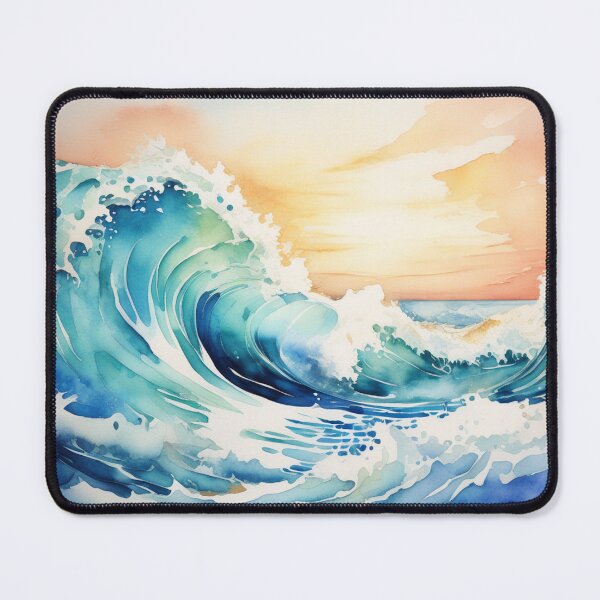 Item preview, Big ocean waves watercolor designed and sold by saeedsho.