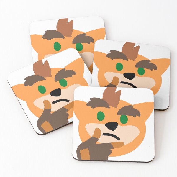 Item preview, fox thinking EMOJI designed and sold by BashPIXIE.