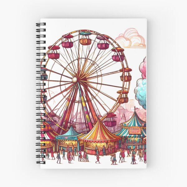 Aperçu de l'œuvre Scène de carnaval avec grande roue et croquis de barbe à papa créée et vendue par AnlakiSetien.