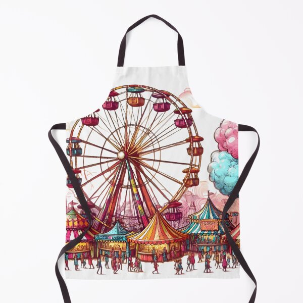 Item preview, Carnival Scene with Ferris Wheel and Cotton Candy Sketch designed and sold by AnlakiSetien.