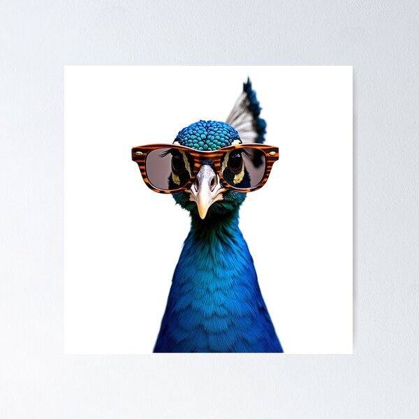 Item preview, Funny cool Peacock wearing sunglasses designed and sold by LazyOwlStore.