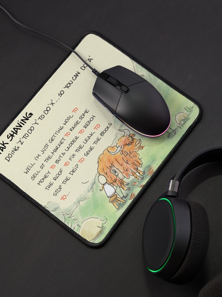 Thumbnail 4 of 5, Mouse Pad, Yak shaving designed and sold by sketchplanator.