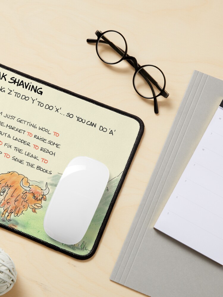 Thumbnail 3 of 5, Mouse Pad, Yak shaving designed and sold by sketchplanator.