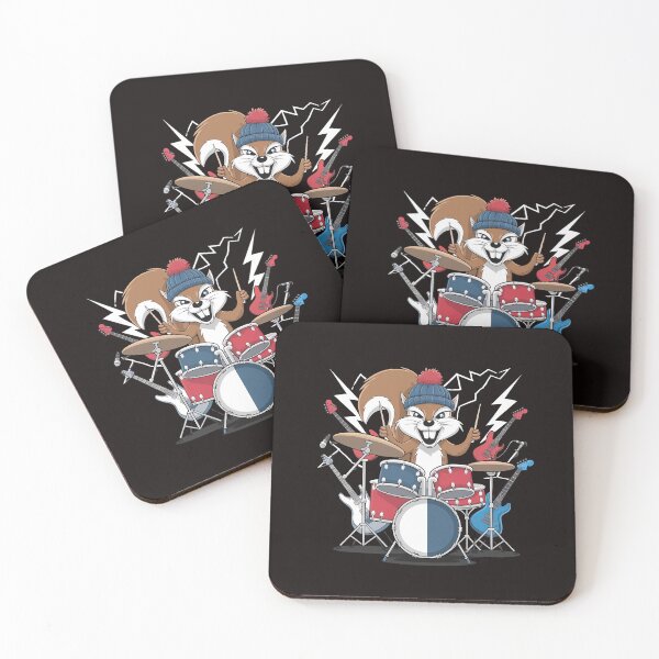 Item preview, Squirrel playing  Drums - Perfect for drummers and squirrel lovers with a rock 'n' roll spirit. designed and sold by Zyziowsky.