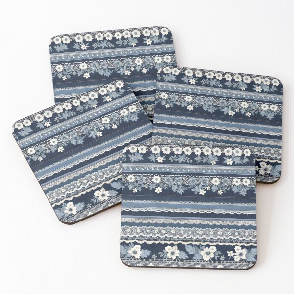 Item preview, IMAGE PRINT ONLY Lacy Flowers Vintage Lace Look and Faux Denim 2 of 4 designed and sold by Beachy.