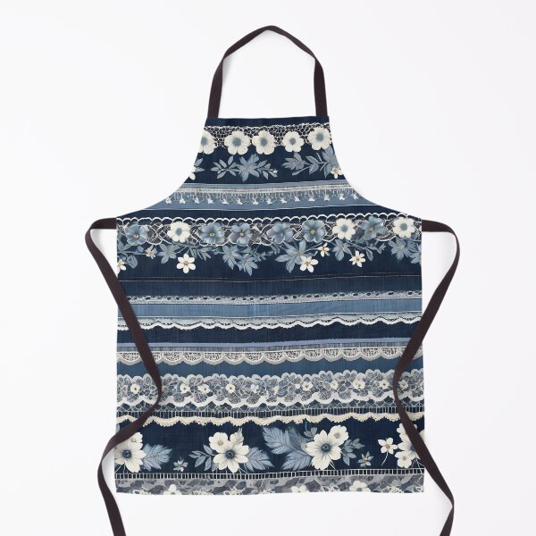 Item preview, IMAGE PRINT ONLY Lacy Flowers Vintage Lace Look and Faux Denim 2 of 4 designed and sold by Beachy.