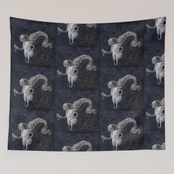 Item preview, Animal skull with horns on a space background designed and sold by OksArt22.