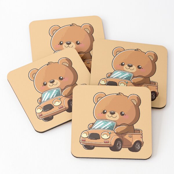 Item preview, Cute bear chauffeur in a lil car cartoon designed and sold by EmeraldeaArt.