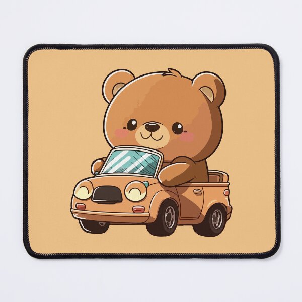 Item preview, Cute bear chauffeur in a lil car cartoon designed and sold by EmeraldeaArt.