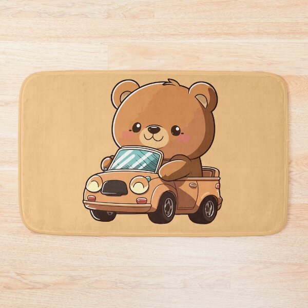 Item preview, Cute bear chauffeur in a lil car cartoon designed and sold by EmeraldeaArt.