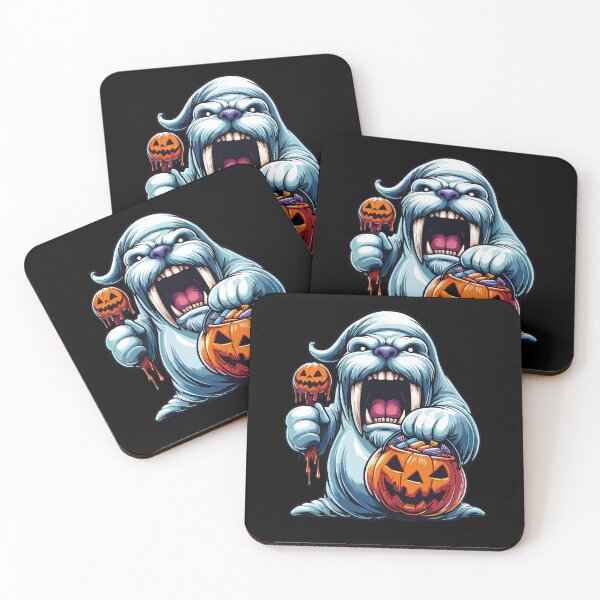 Item preview, Walrus Scary Halloween Ghost Spooky Pumpkin Candy designed and sold by Artistoos.