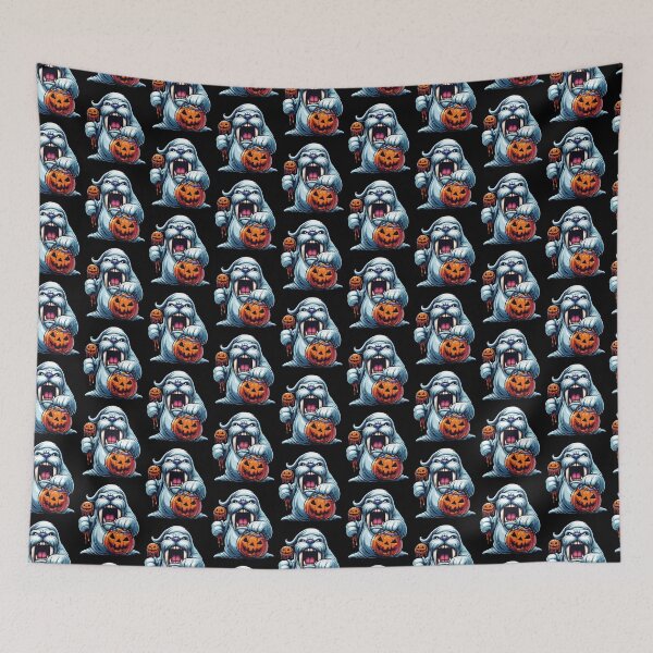 Item preview, Walrus Scary Halloween Ghost Spooky Pumpkin Candy designed and sold by Artistoos.