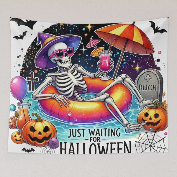 Item preview, Just Waiting For Halloween, Skeleton, Summer designed and sold by deniz kaya.