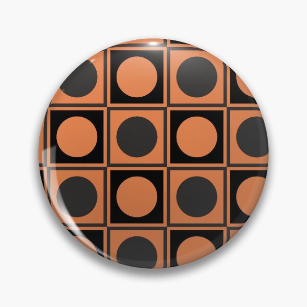 Item preview, Autumn geometric pattern - squares and circles. Orange, black. designed and sold by My-fake-places.