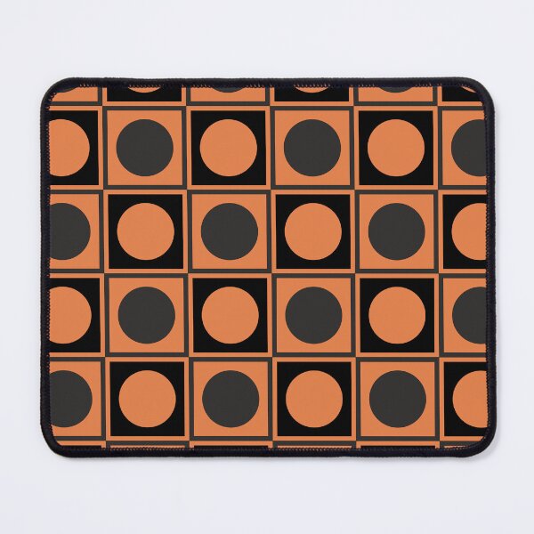 Item preview, Autumn geometric pattern - squares and circles. Orange, black. designed and sold by My-fake-places.