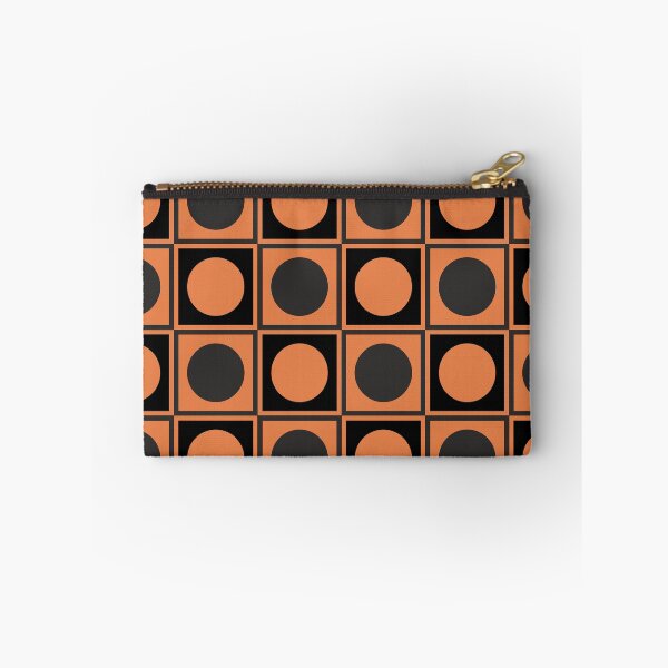 Item preview, Autumn geometric pattern - squares and circles. Orange, black. designed and sold by My-fake-places.