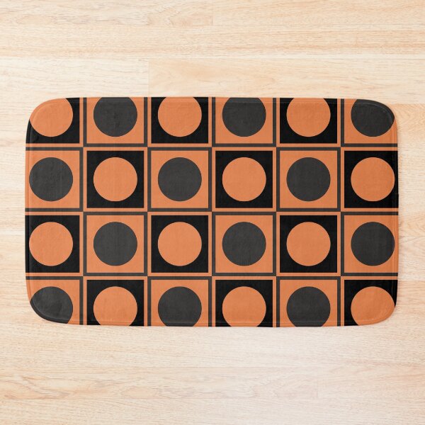 Item preview, Autumn geometric pattern - squares and circles. Orange, black. designed and sold by My-fake-places.