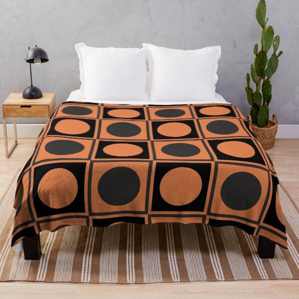 Item preview, Autumn geometric pattern - squares and circles. Orange, black. designed and sold by My-fake-places.