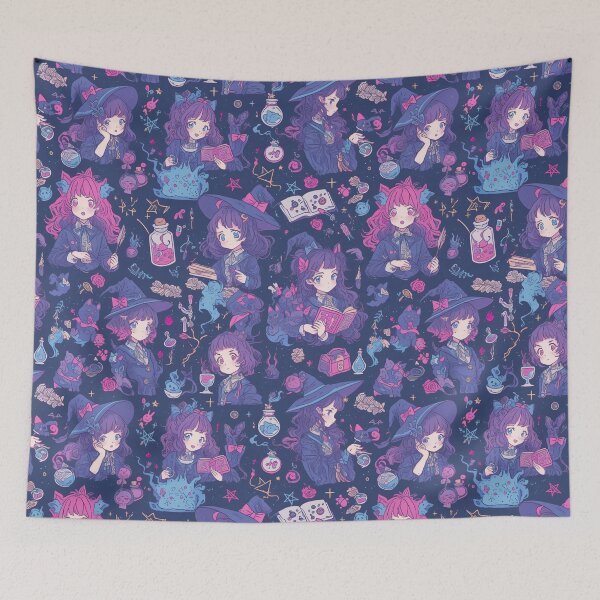 Item preview, Cute Witchcraft Pattern - Anime Magical Girls and Spells designed and sold by KazyWeeb.
