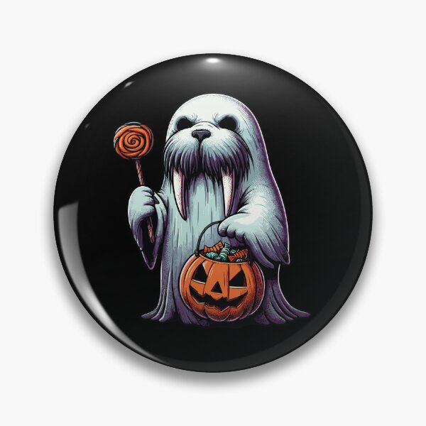 Item preview, Walrus Scary Halloween Ghost Spooky Pumpkin Candy designed and sold by Artistoos.