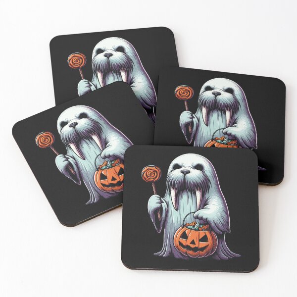 Item preview, Walrus Scary Halloween Ghost Spooky Pumpkin Candy designed and sold by Artistoos.