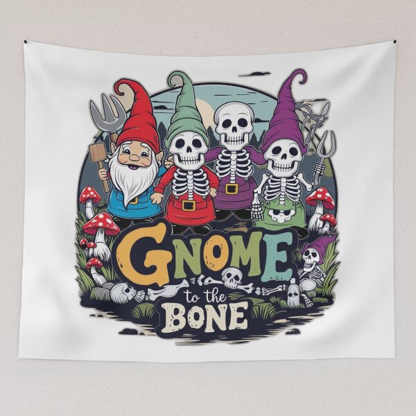 Item preview, Gnome to the Bone - Whimsical Spooky Gnome Skeletons designed and sold by Kashear.