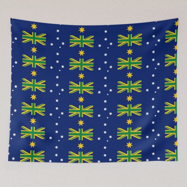 Item preview, Australia Sport Flag Green and Gold. Edition with white Southern Cross golden federation star designed and sold by Kangaroo Sun.