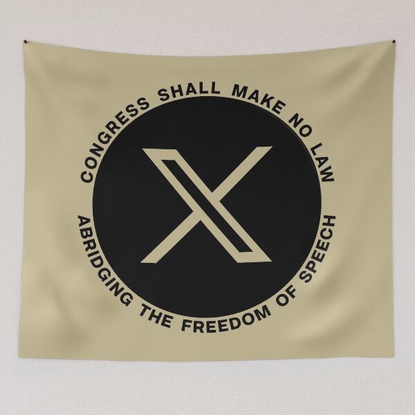 Item preview, X former Twitter STICKER Elon Musk Free Speech designed and sold by EdGraphy.