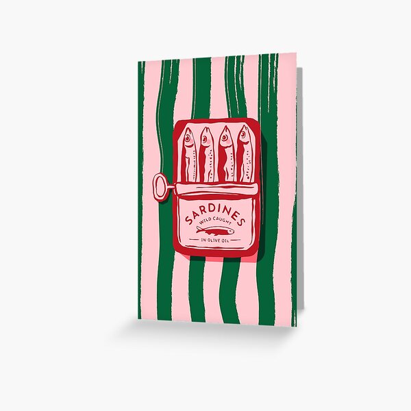 Item preview, Sardines, colourful maximalist vintage food design  designed and sold by KittyStrand.