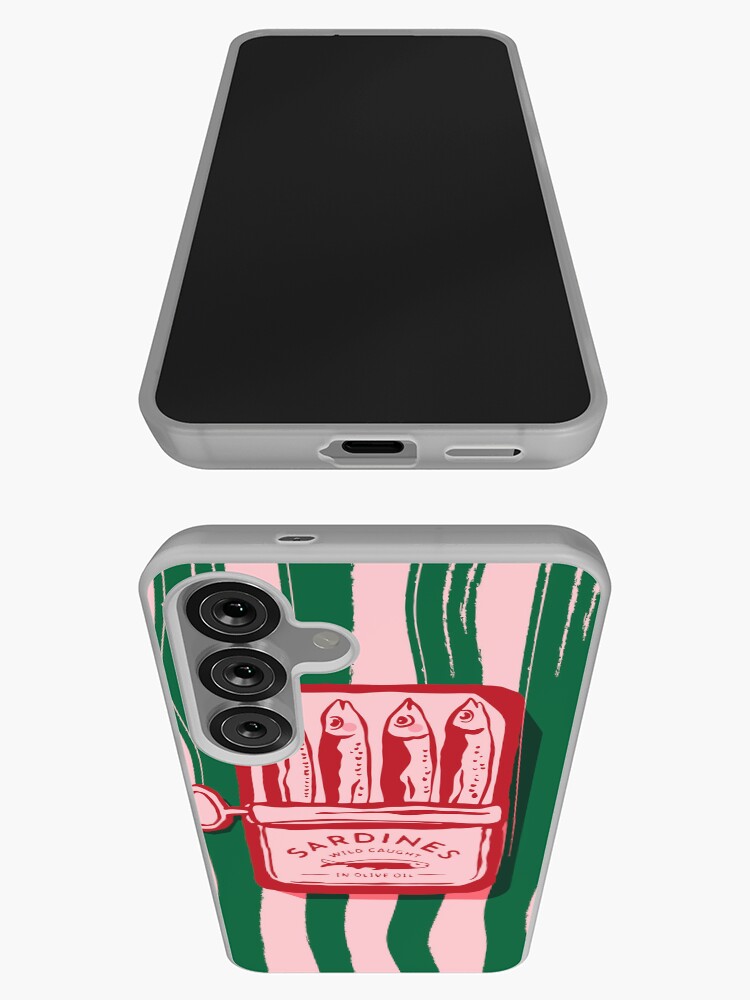 Thumbnail 3 of 4, Samsung Galaxy Phone Case, Sardines, colourful maximalist vintage food design designed and sold by KittyStrand.