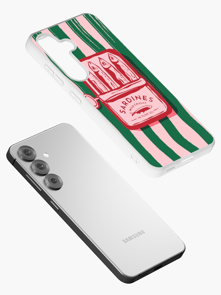 Thumbnail 2 of 4, Samsung Galaxy Phone Case, Sardines, colourful maximalist vintage food design designed and sold by KittyStrand.