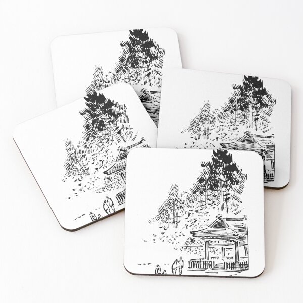 Item preview, "Traditional Gate Amidst Trees - Ink Sketch of a Mountain Path" designed and sold by El-kaeed.