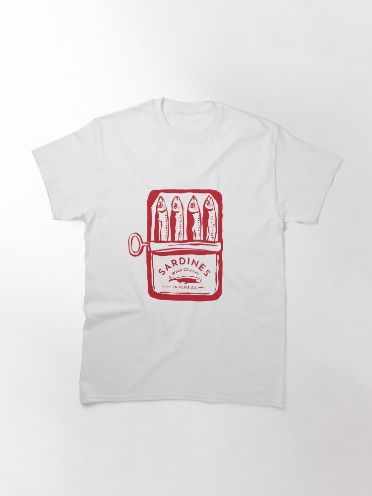 Thumbnail 3 of 7, Classic T-Shirt, Sardines, colourful maximalist vintage food design designed and sold by KittyStrand.