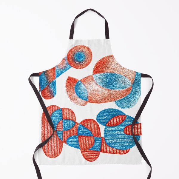 Item preview, Red and Blue Curvy Shapes designed and sold by lynnbowersart.
