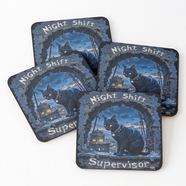 Item preview, Night Shift Supervisor Mysterious Cat Design designed and sold by MindM.