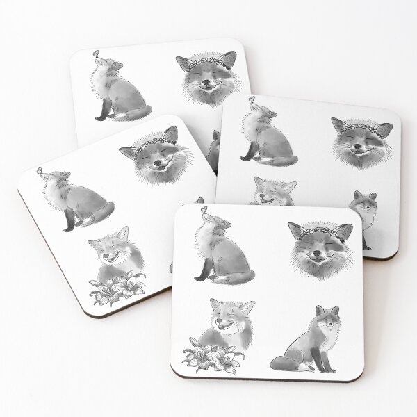 Item preview, Cute Foxes - Black and Grey Watercolor designed and sold by LaurenGottWorth.