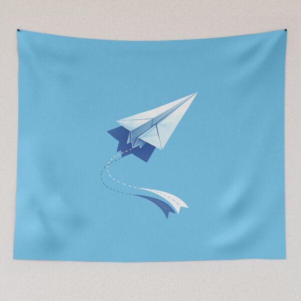 Item preview, Minimalist Paper Airplane Vector Illustration designed and sold by Windy-market.