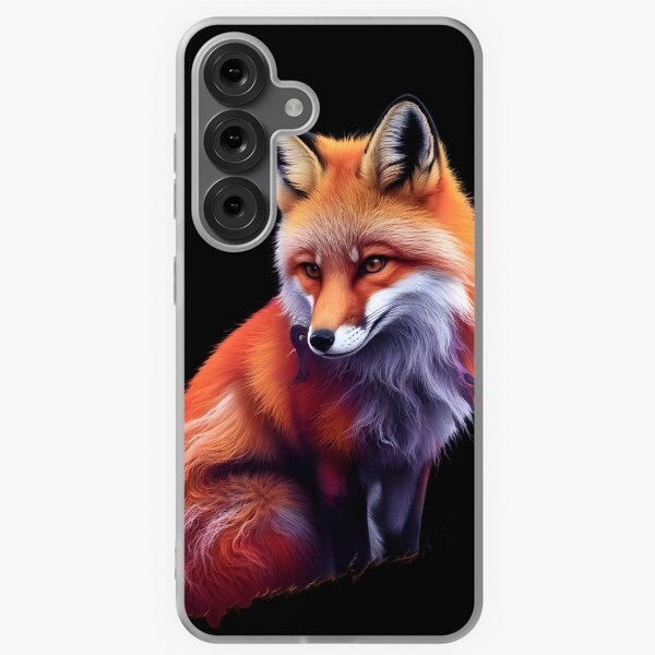 Item preview,  Fox with Vibrant Orange and White Fur, with parts of its Body Shaded in Purple Tones.  designed and sold by macadolie.