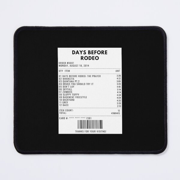 Item preview, Days Before Rodeo receipt designed and sold by 1xstonee-shop.