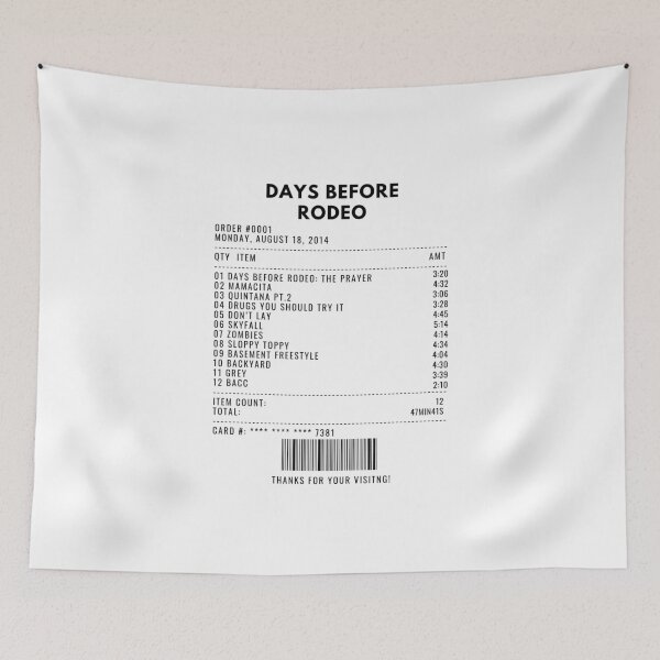Item preview, Days Before Rodeo receipt designed and sold by 1xstonee-shop.
