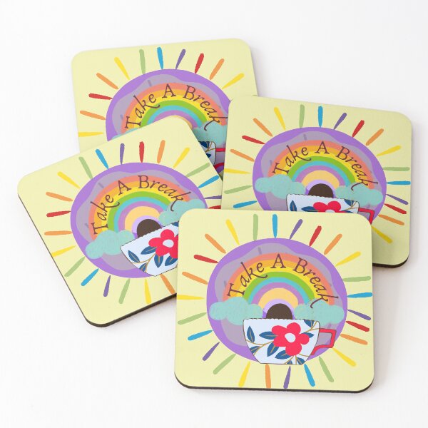 Item preview, Take A Break With Rainbow Background designed and sold by 5Petals.