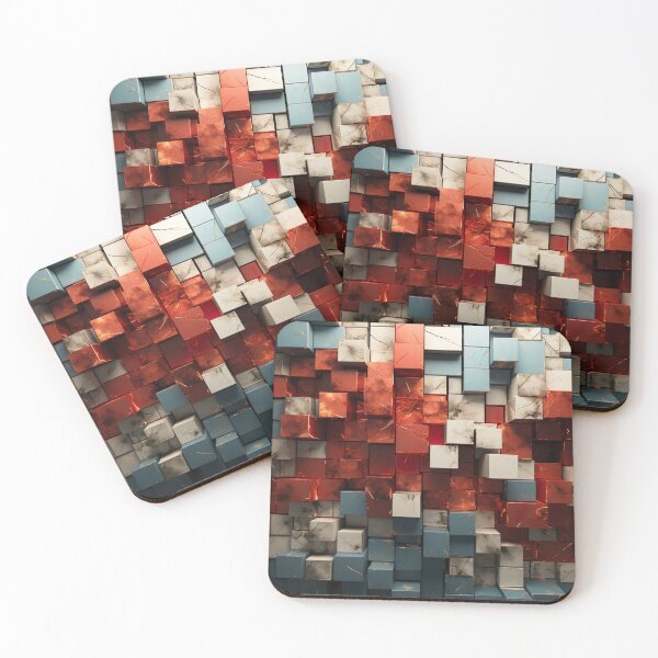 Item preview, Geometric - Cuboidal Red designed and sold by KootenayDesigns.