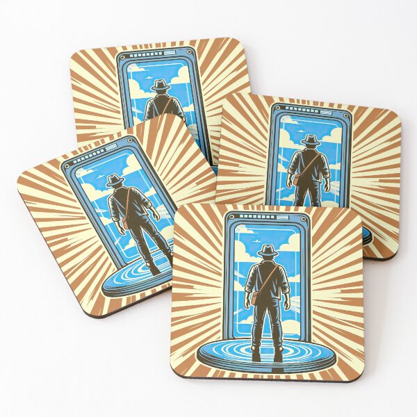 Item preview, Time Traveler Standing in A Portal Pop Art Style designed and sold by artofuniverse.