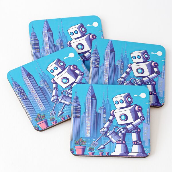 Item preview, Robot Gardening Pop Art Style designed and sold by artofuniverse.