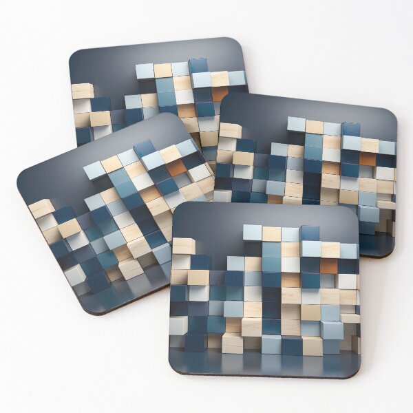 Item preview, Geometric - Cuboidal White and Blue designed and sold by KootenayDesigns.
