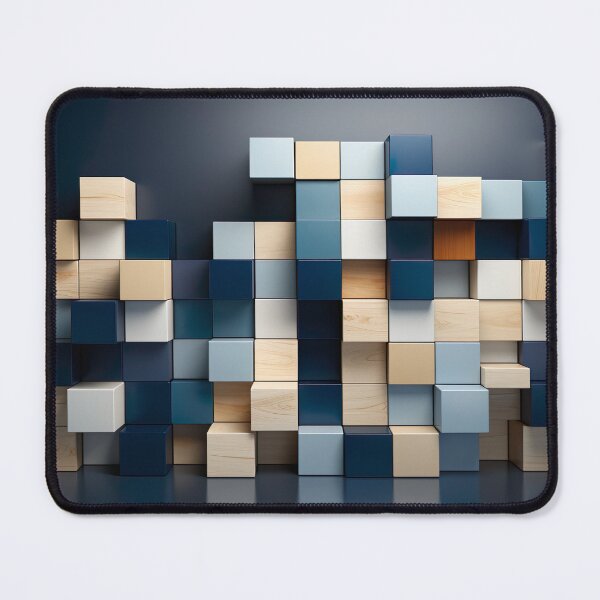 Item preview, Geometric - Cuboidal White and Blue designed and sold by KootenayDesigns.