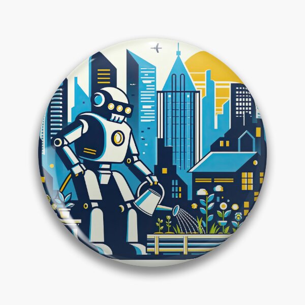 Item preview, Robot Gardening Pop Art Style designed and sold by artofuniverse.